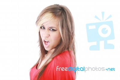 Female Rock Singer Stock Photo