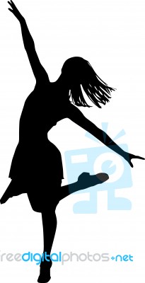 female Silhouette Dancer Stock Image