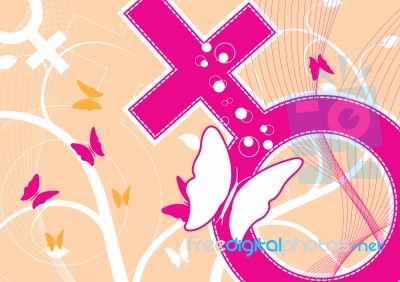 Female Symbol Background Stock Image