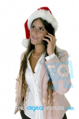 Female Talking On Cellphone Stock Photo