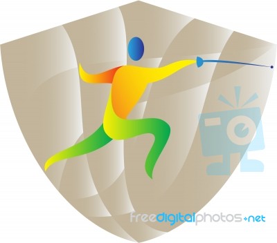 Fencing Side Shield Retro Stock Image