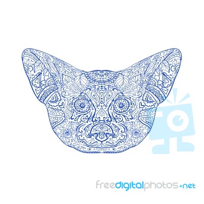 Fennec Fox Head Mandala Stock Image