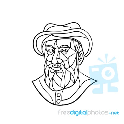 Ferdinand Magellan Mosaic Black And White Stock Image