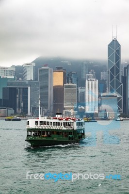 Ferry Crossing Hongkong Stock Photo