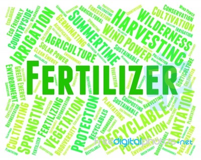 Fertilizer Word Represents Soil Conditioner And Composted Stock Image