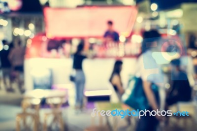 Festival Event With Blurred People Stock Photo