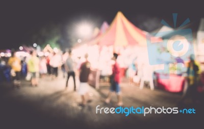 Festival Event With Blurred People Background Stock Photo