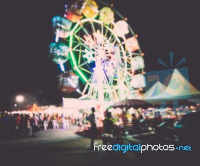 Festival Event With Blurred People Background Stock Photo