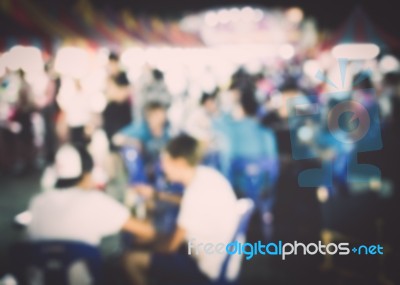 Festival Event With Blurred People Background Stock Photo