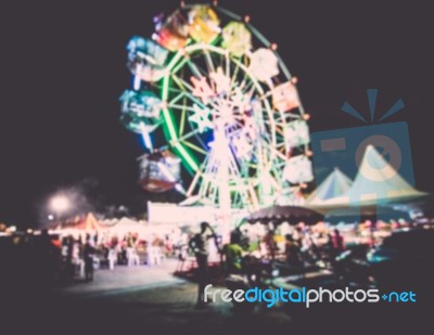 Festival Event With Blurred People Background Stock Photo