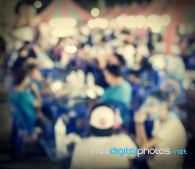 Festival Event With Blurred People Background Stock Photo