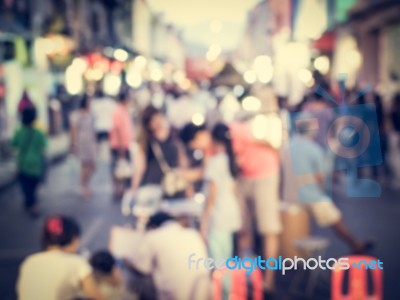 Festival Event With Blurred People Background Stock Photo