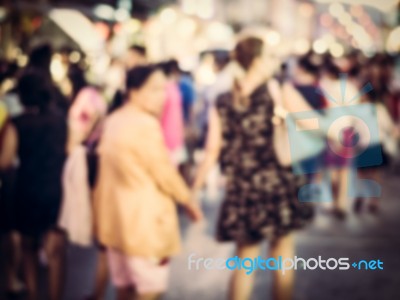 Festival Event With Blurred People Background In Phuket Stock Photo