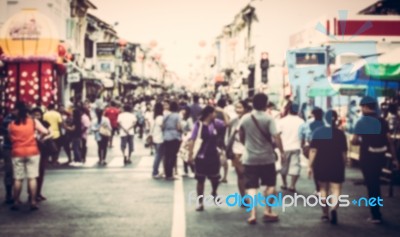 Festival Event With Blurred People Background In Phuket Stock Photo