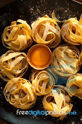 Fettuccine Pasta Italian Food Still Life Stock Photo