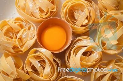 Fettuccine Pasta Italian Food Still Life Stock Photo