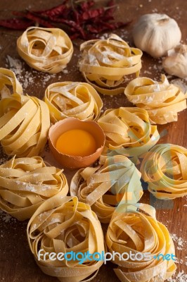 Fettuccine Pasta Italian Food Still Life Stock Photo