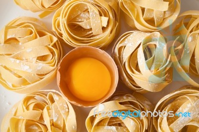 Fettuccine Pasta Italian Food Still Life Stock Photo