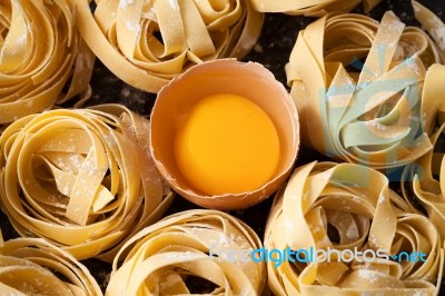 Fettuccine Pasta Italian Food Still Life Stock Photo