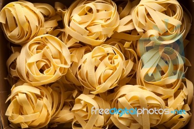 Fettuccine Pasta Italian Food Still Life Close Up Macro Stock Photo