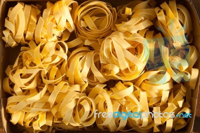 Fettuccine Pasta Italian Food Still Life Close Up Macro Stock Photo