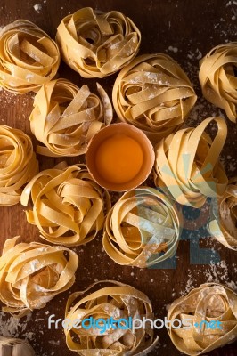 Fettuccine Pasta Italian Food Still Life Rustic Stock Photo