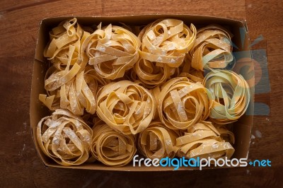 Fettuccine Pasta Italian Food Still Life Rustic Stock Photo