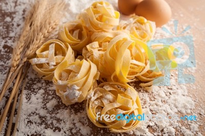 Fettuccine Pasta Italian Food Still Life Rustic Close Up Macro Stock Photo