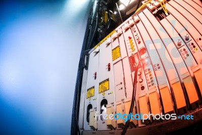 Fiber Optic With Servers In A Technology Data Center Stock Photo