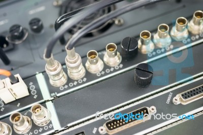 Fiber Optic With Servers In A Technology Data Center Stock Photo