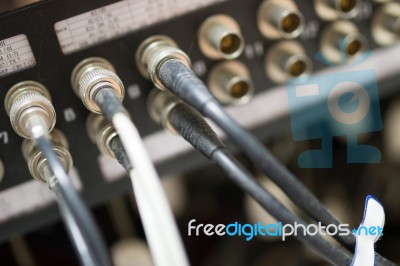 Fiber Optic With Servers In A Technology Data Center Stock Photo