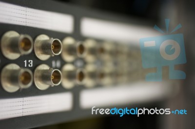 Fiber Optic With Servers In A Technology Data Center Stock Photo