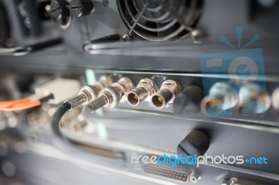 Fiber Optic With Servers In A Technology Data Center Stock Photo