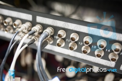 Fiber Optic With Servers In A Technology Data Center Stock Photo