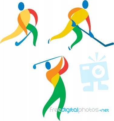 Field Hockey Ice Hockey Golf Icon Stock Image