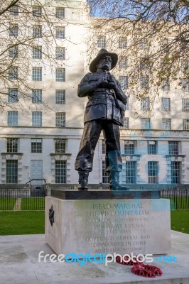 Field Marshall The Viscount Slim Statue In Whirehall Stock Photo