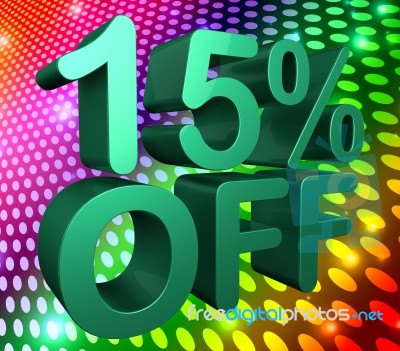 Fifteen Percent Off Means Sale Discounts And Clearance Stock Image