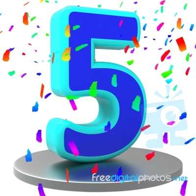 Fifth Five Represents Birthday Party And 5 Stock Image