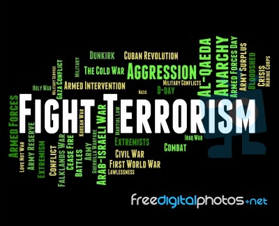 Fight Terrorism Means Terrorists Hijackers And Object Stock Image