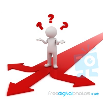 Figure Confusing With Arrow Directions Stock Image