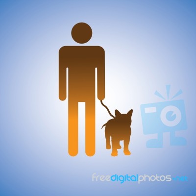 Figure Holding Dog Stock Image