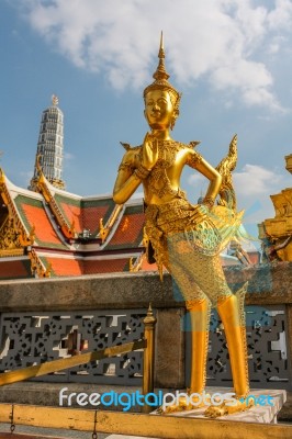 Figure Of Kinnara Statue Stock Photo