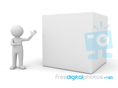 Figure Presenting Cardboard Box Stock Image