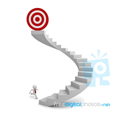 Figure Running To The Target Stock Image