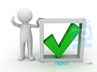 figure standing With Check Mark Stock Image