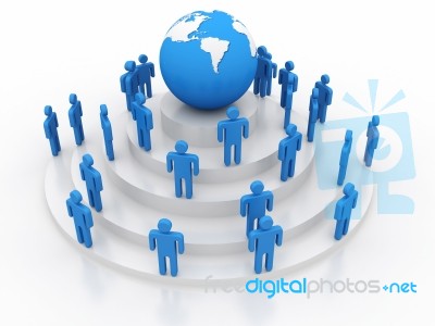 Figure Standing With Globe Stock Image