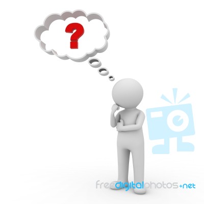 Figure Thinking With Question Mark Stock Image