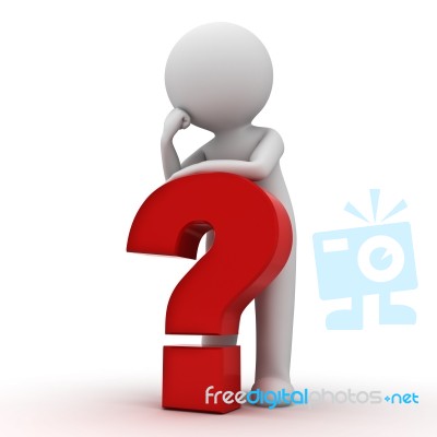 Figure Thinking With Question Mark Stock Image