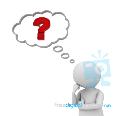 Figure Thinking With Question Mark Stock Image