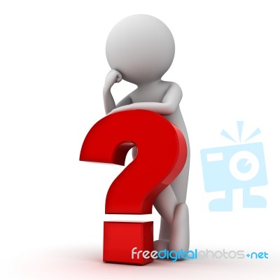 Figure Thinking With Question Mark Stock Image